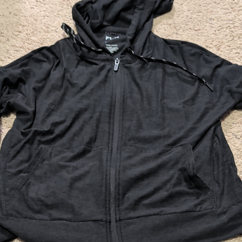 FLX Women's Black Hoodie - Picture 4 of 5